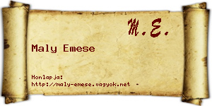 Maly Emese névjegykártya